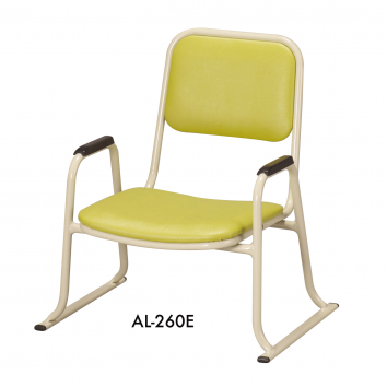肘付きアルミ製本堂用お詣り椅子　座高26cm